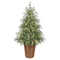 My Texas House 4ft Pre-lit Green Northern Pine Potted Christmas Tree, 80 Twinkle LED