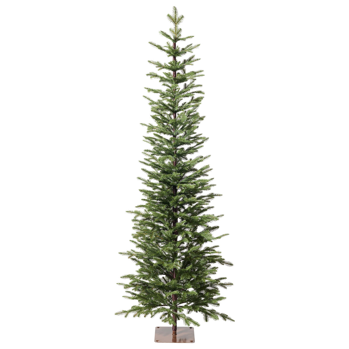 DR.Planzen 7ft Pencil Christmas Tree, 1961 Tips PE Realistic Unlit Artificial Slim Christmas Tree with Metal Stand - Holiday Indoor Decoration for Apartment Entryway Corner Office