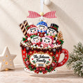 Family Ornament, Personalized Marshmallow Hot Cocoa Mug Design for Christmas Tree Decor and Holiday Keepsake
