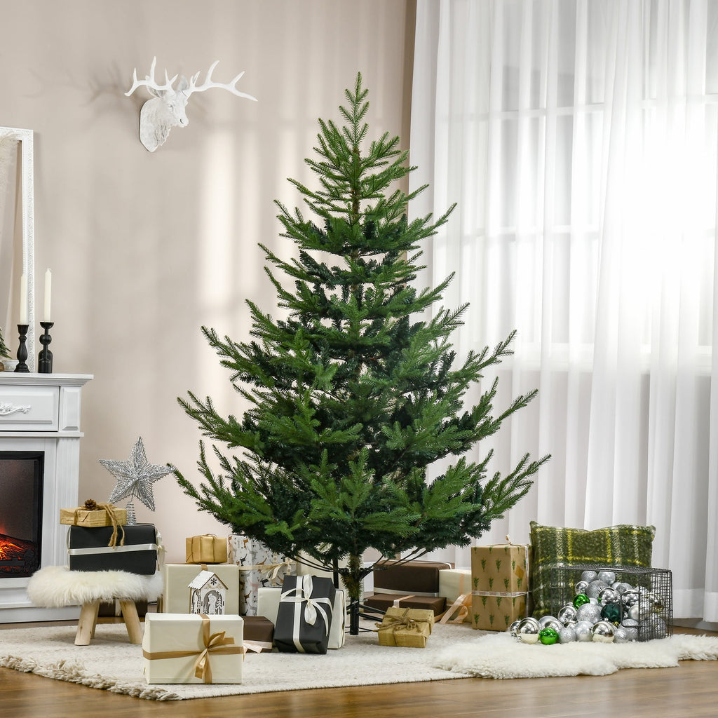 HOMCOM Artificial Christmas Tree Holiday Xmas Tree with Pine Shape