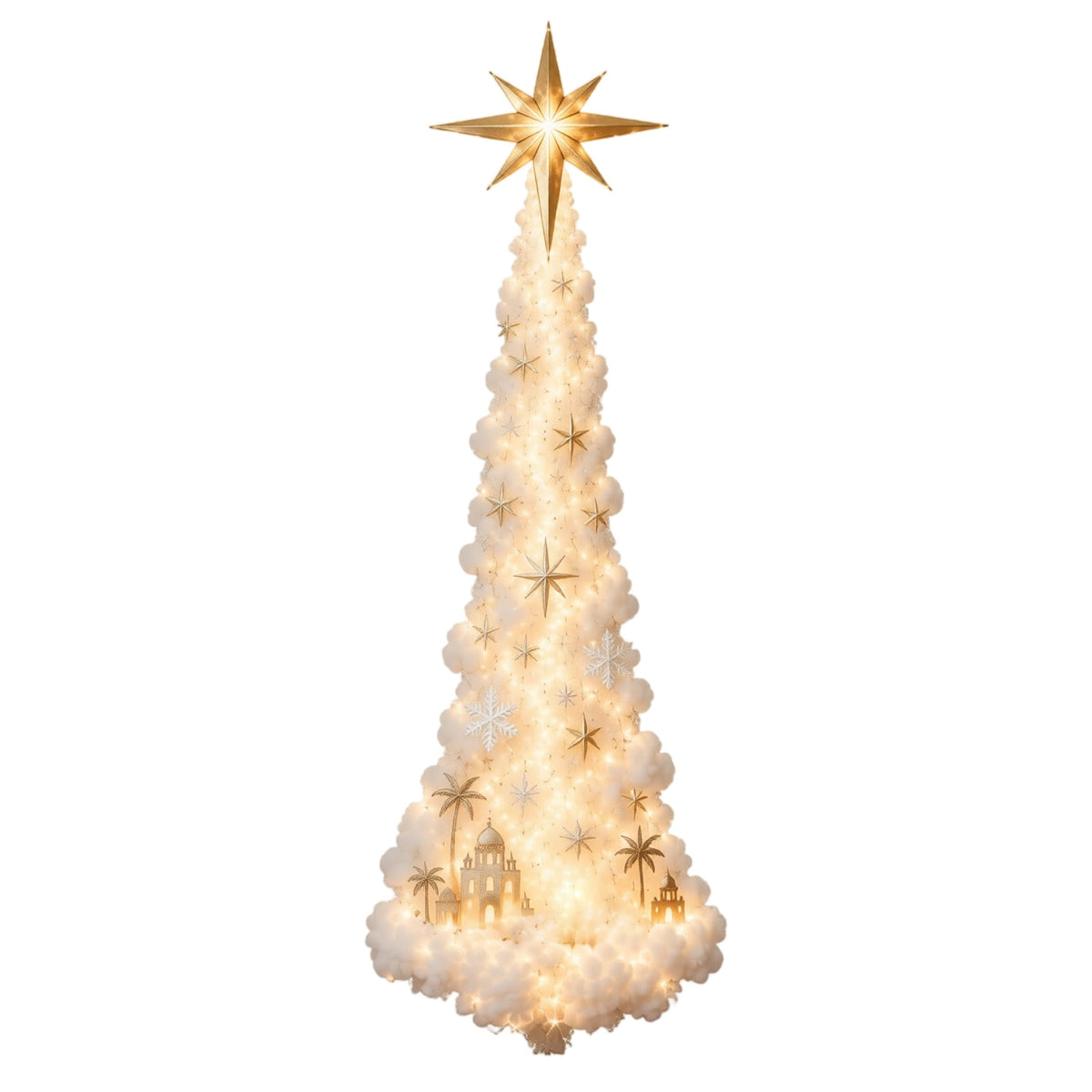 Lighted Christmas Stair Railing Garland Pack of 5 Santa Figures Snow Scene Ornament for Staircase Banister Indoor Display