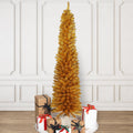Northlight Pencil Gold Tinsel Artificial Christmas Tree - 6' - Unlit