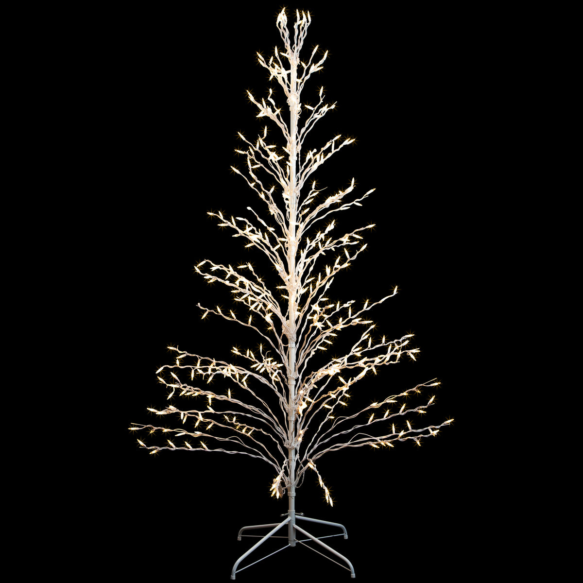 Northlight 4' White Lighted Christmas Cascade Twig Tree Outdoor Decoration - Clear Lights
