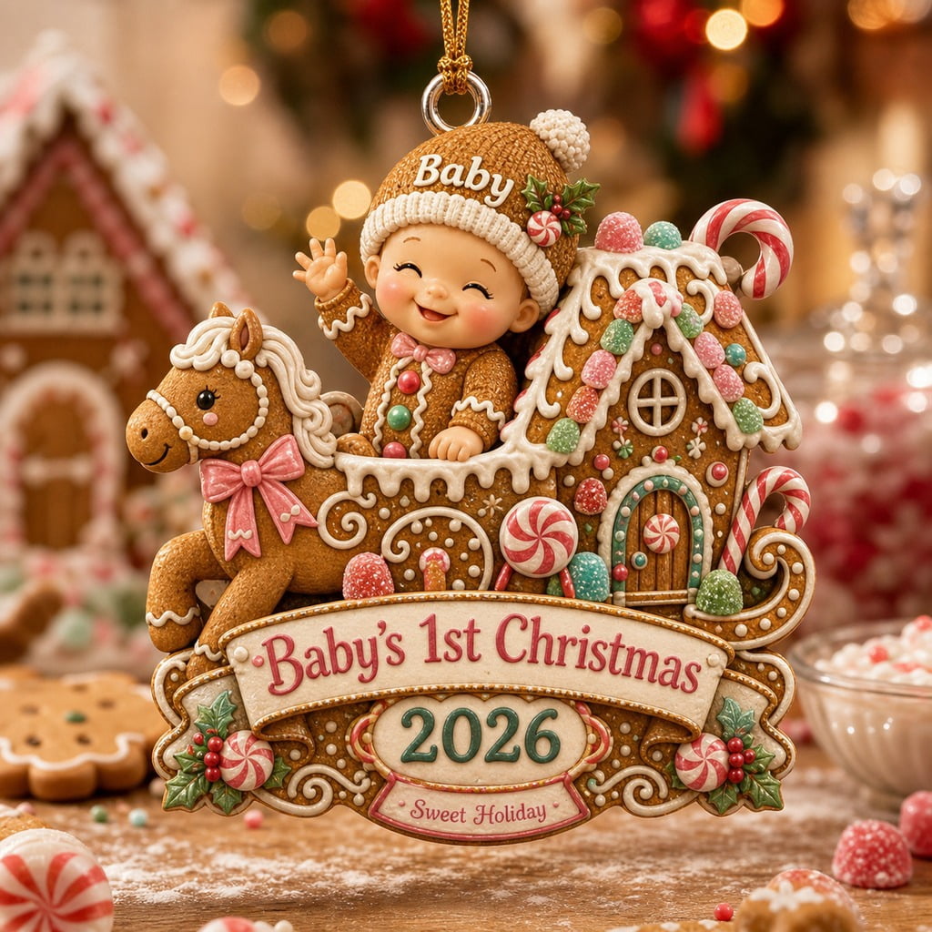 Personalized Hanging Ornament Baby First Christmas Keepsake