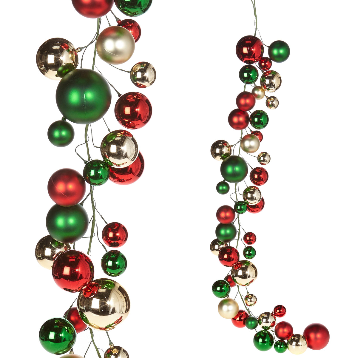 RAZ Imports 4' Gold Large Ball Ornament Shatterproof Christmas Garland
