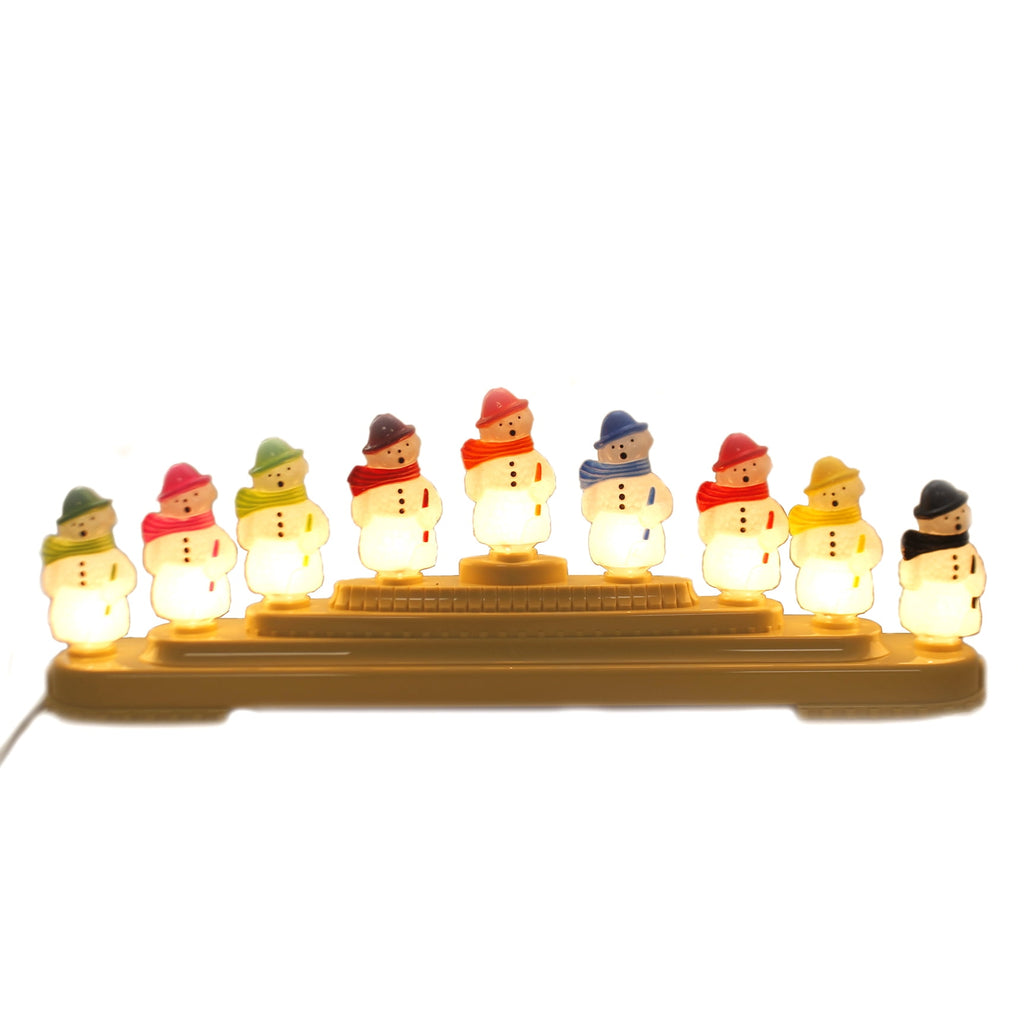 Shiny Brite Snowman Candolier Plastic Electric 9 Lights Christmas 4027595