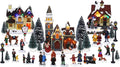 TOP TREASURES Christmas Village Set 6" Christmas Occasion Resin Figurines, Set of 30