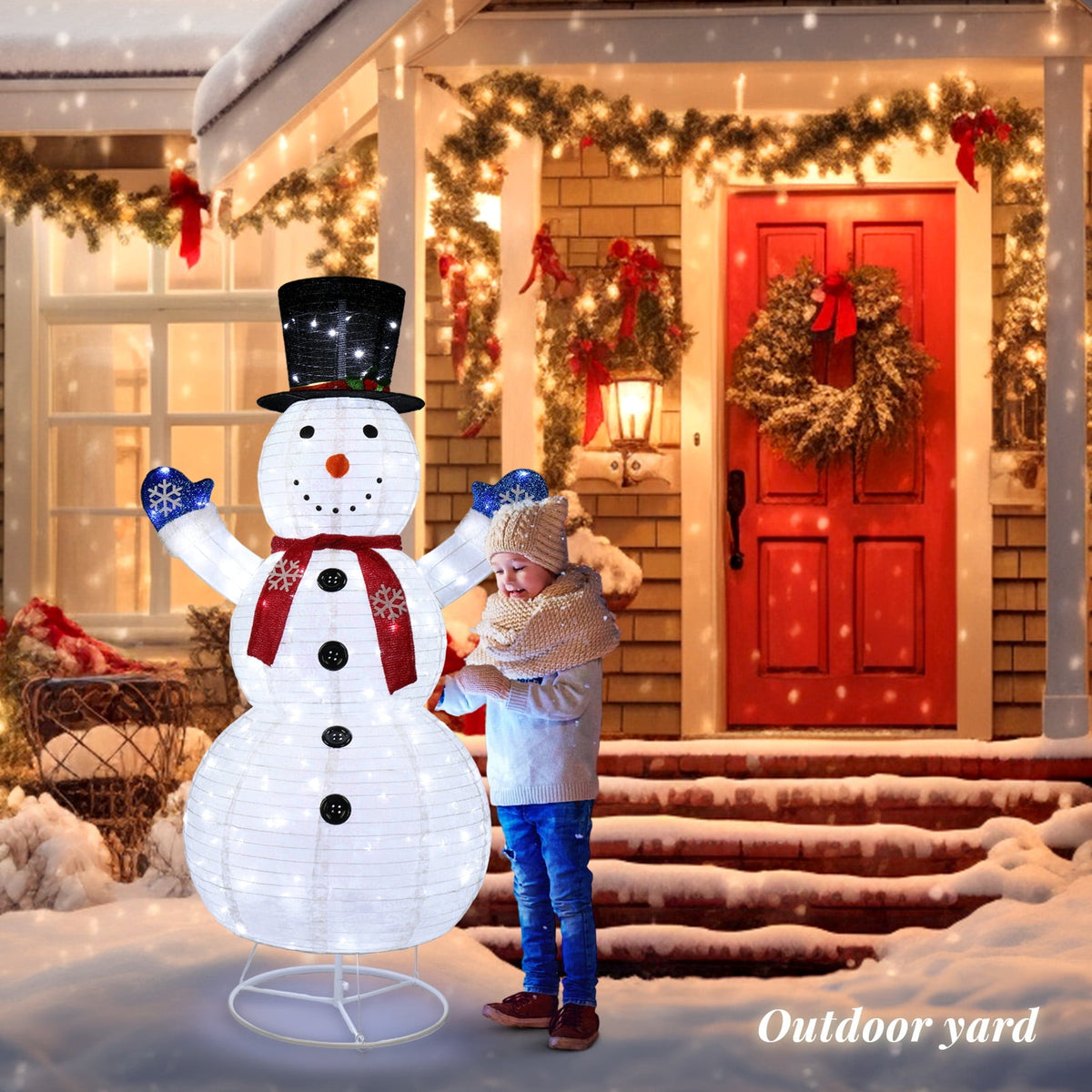 UBesGoo Top Hat Christmas Outdoor Decoration Outdoor Snowman 6FT Christmas Decorations for Home Indoor Lawn Yard