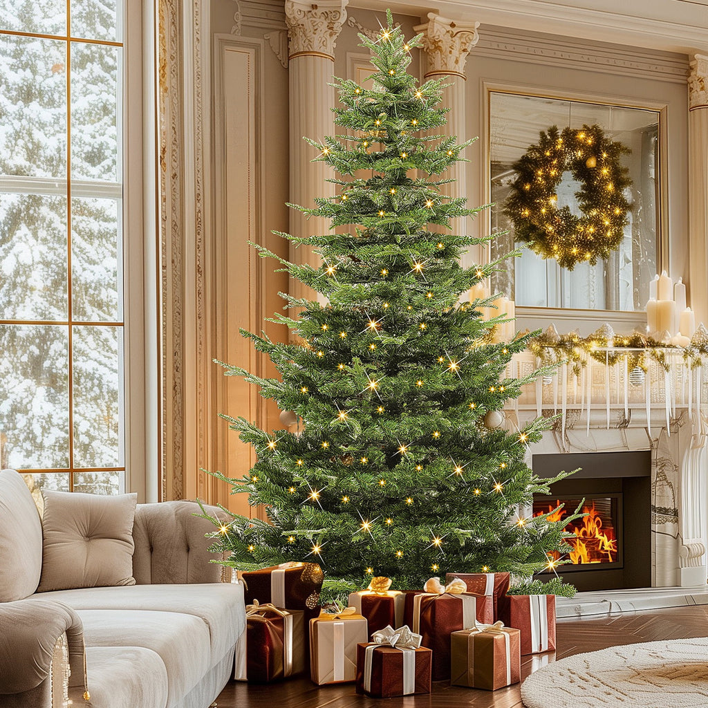 Uforic 6.5ft Pre-Lit Aspen Fir Artificial Christmas Tree with 900 Branch Tips and 500 Lights