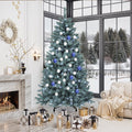 Uforic 6ft Pre-Lit Hinged Spruce Artificial Christmas Tree with 880 PVC Branch Tips & 450 Lights, Blue