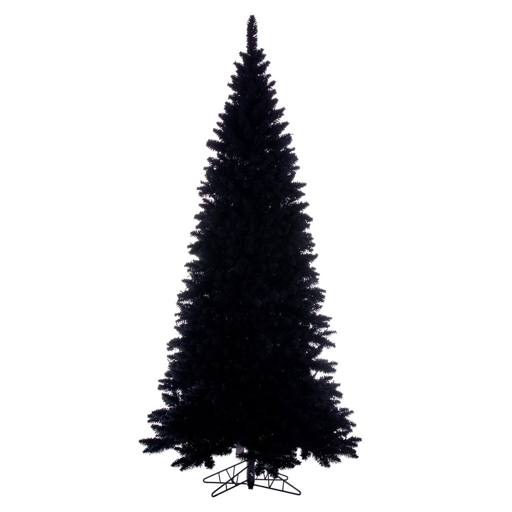Vickerman 4.5' x 25" Flocked Black Fir Slim Artificial Unlit Christmas Tree.