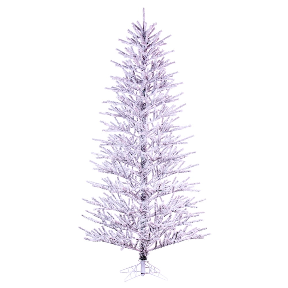 Vickerman 4.5' x 34" Flocked Slim Pistol Pine Artificial Unlit Christmas Tree.