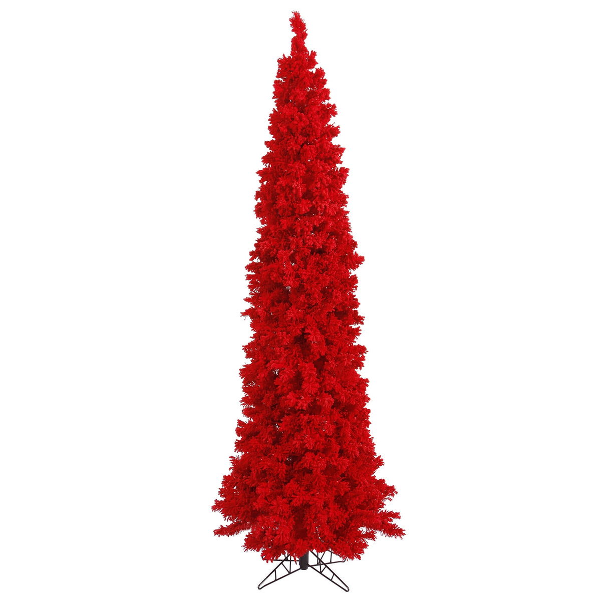 Vickerman 5.5' Flocked Red Pencil Fir Artificial Christmas Tree, Unlit
