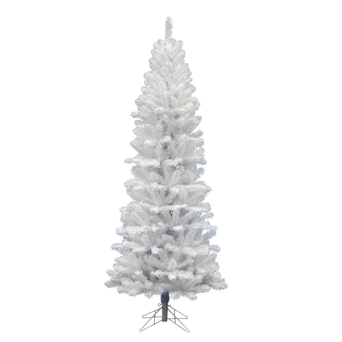 Vickerman 7.5' White Salem Pencil Pine Artificial Christmas Tree, Unlit