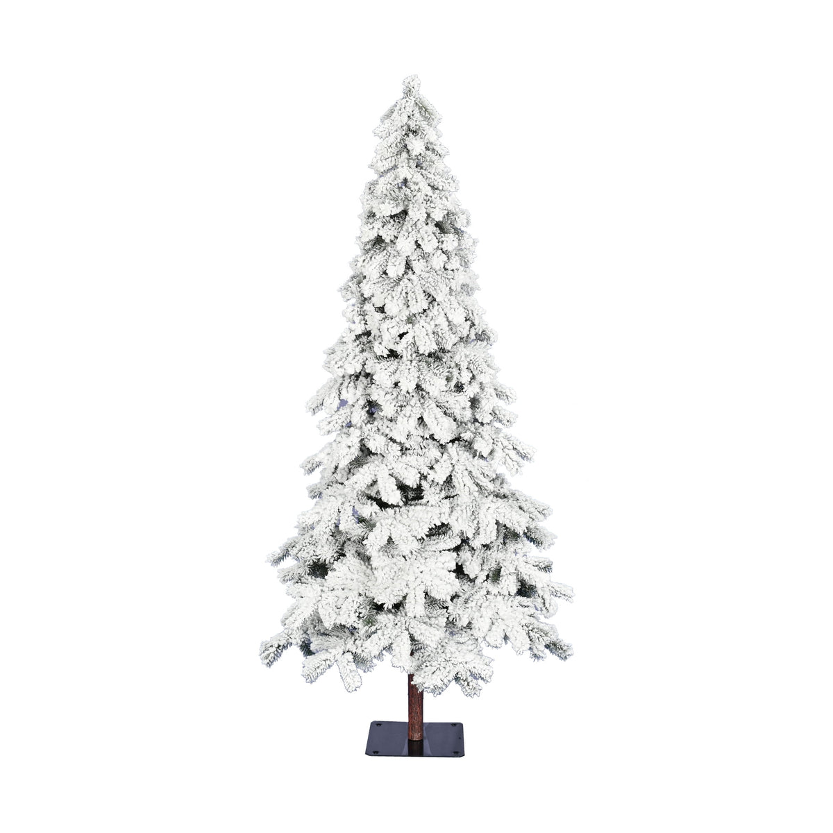 Vickerman 5' Flocked Spruce Artificial Christmas Tree, Warm White Single Mold LED Lights