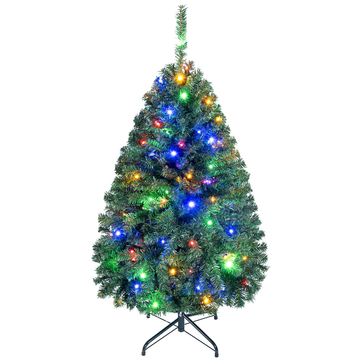 Costway 6Ft Pre-Lit Artificial Christmas Tree Hinged 350 LED Lights