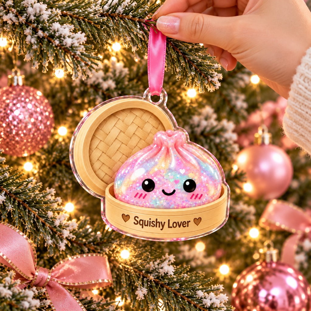 Christmas Ornament with Cute Squishy Lover Dumpling, Ornament Keepsake for Collectors