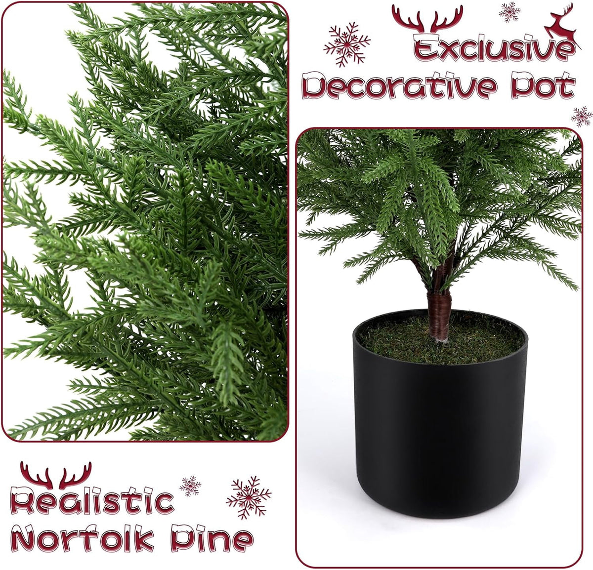 4FT Lifelike Touch Artificial Cedar Topiary Trees for Front Porch | Fake Christmas Trees, Faux Potted Plants, UV Resistant Fake Greenery, for Front Door Garden Outdoor Farmhouse Home Decoration