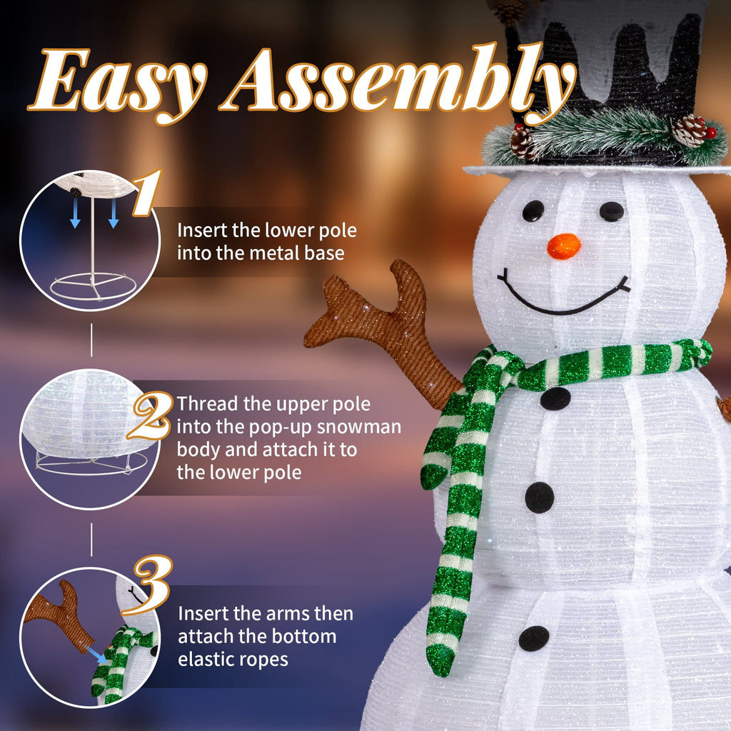 UBesGoo Top Hat Christmas Outdoor Decoration Outdoor Snowman 6FT Christmas Decorations for Home Indoor Lawn Yard