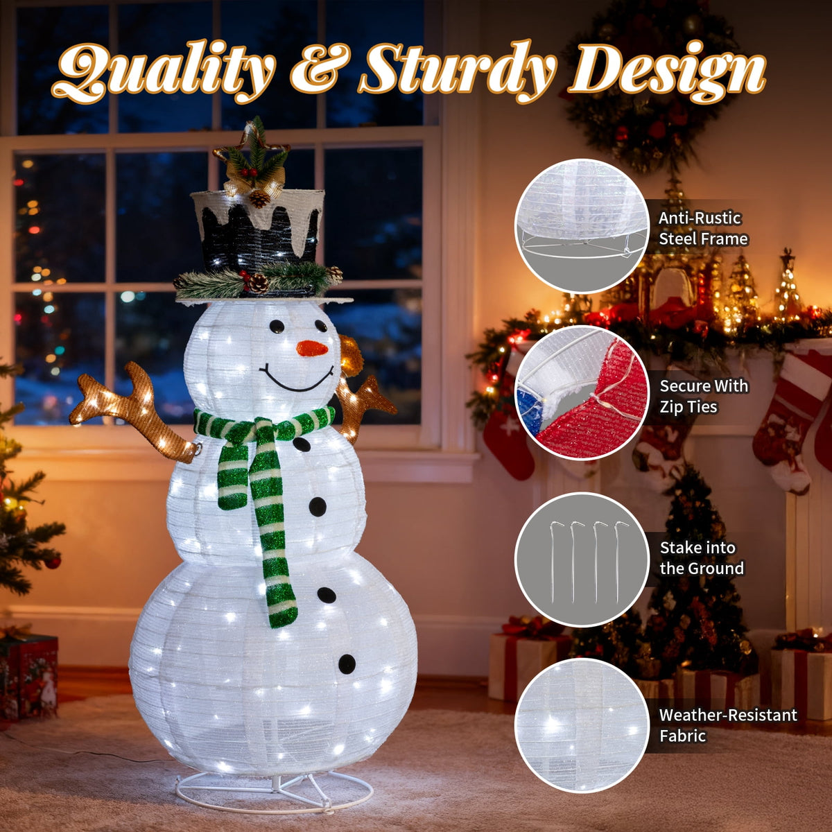 UBesGoo Top Hat Christmas Outdoor Decoration Outdoor Snowman 6FT Christmas Decorations for Home Indoor Lawn Yard