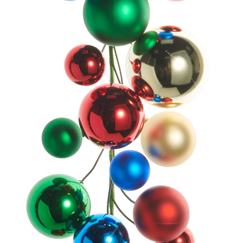 RAZ Imports 4' Gold Large Ball Ornament Shatterproof Christmas Garland
