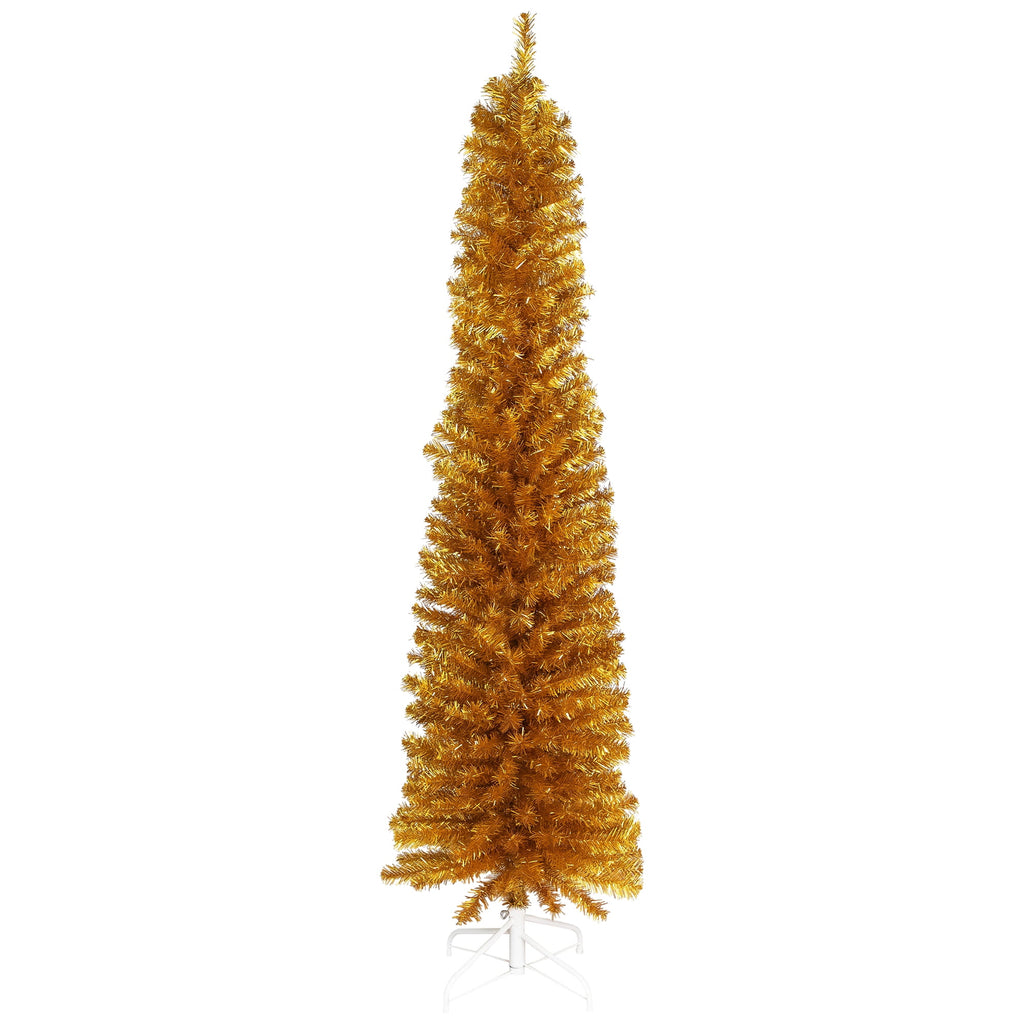 Northlight Pencil Gold Tinsel Artificial Christmas Tree - 6' - Unlit