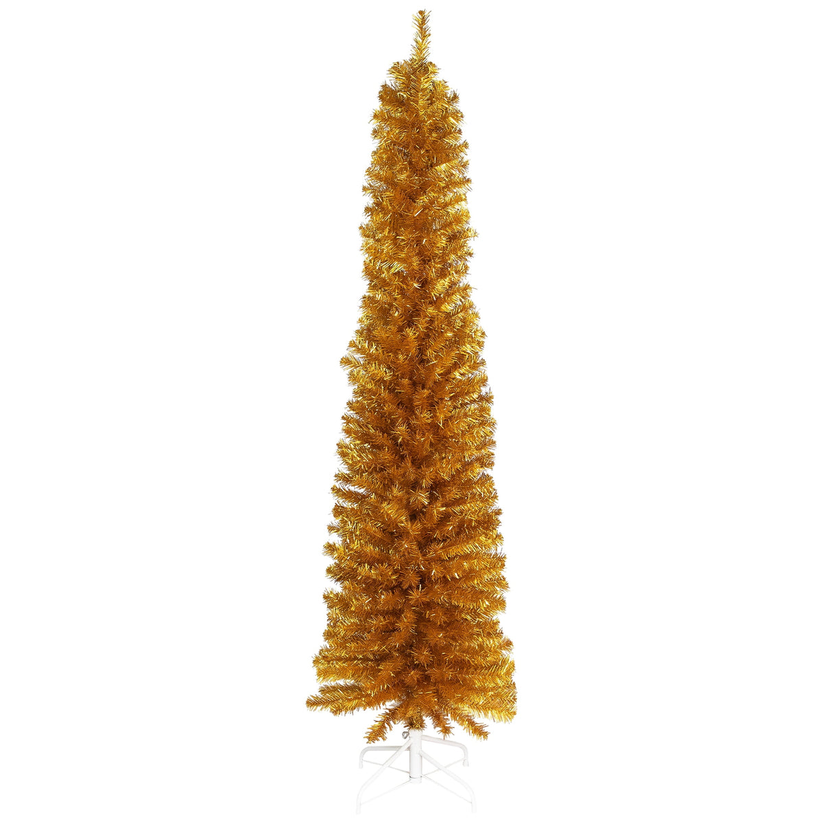Northlight Pencil Gold Tinsel Artificial Christmas Tree - 6' - Unlit