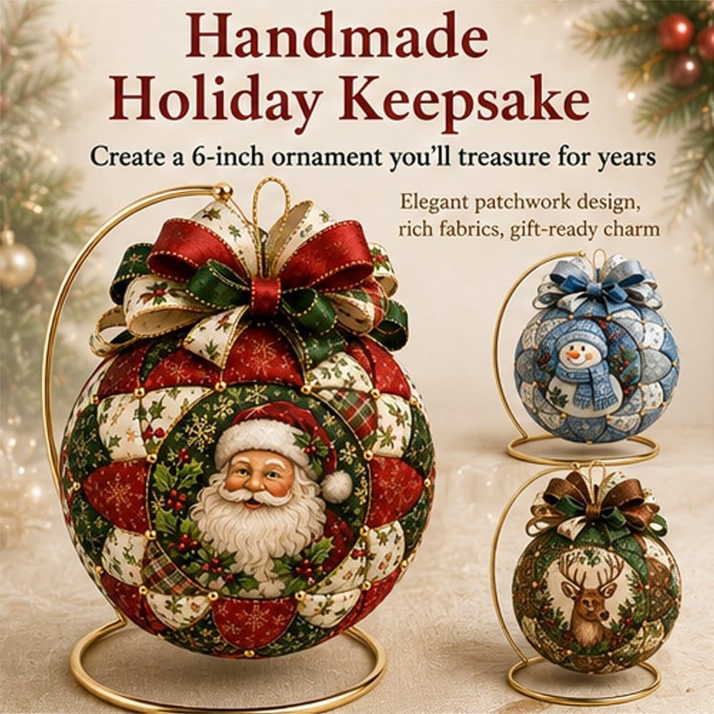 Christmas Classics Patchwork Ornament DIY Kit, Holiday Decorations (ALL)