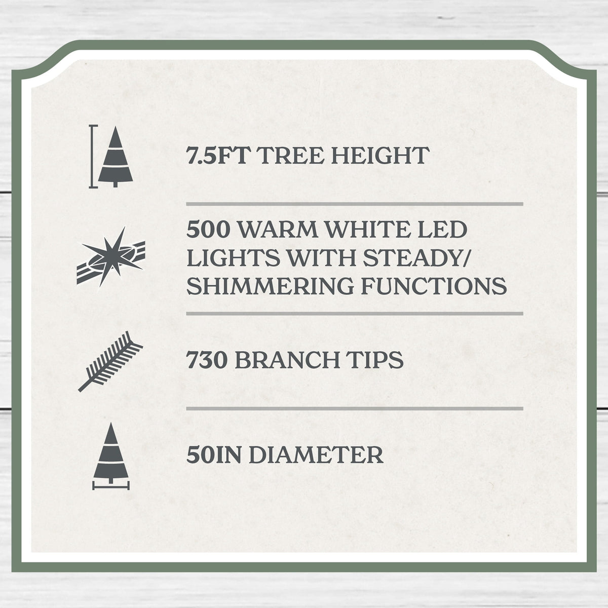 My Texas House 7.5' Pre-Lit Cypress Green Artificial Christmas Tree with 500 Warm White Twinkle LED Lights and Stand