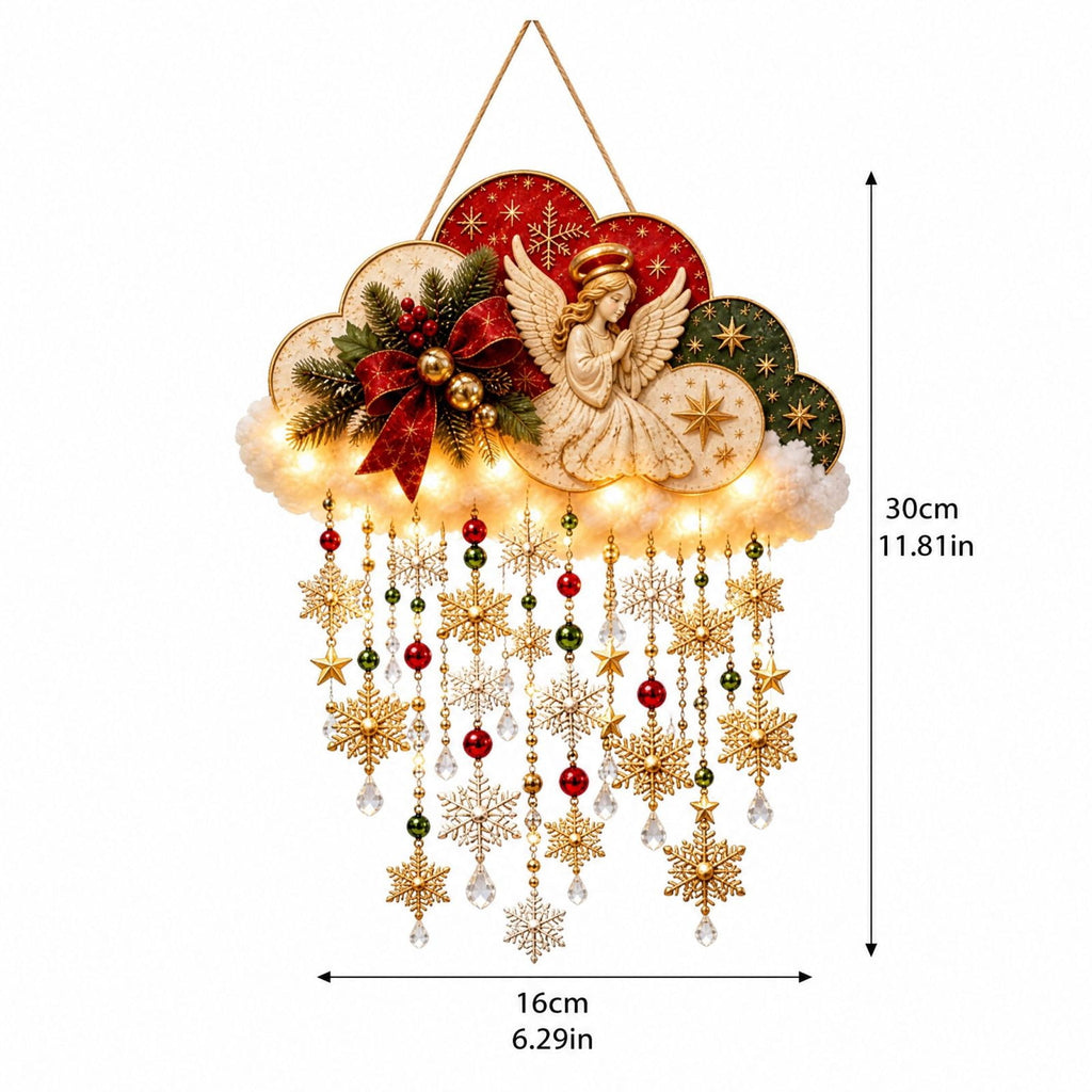 5Pcs Christmas Stair Banister Decoration Lighted Santa Snow Scene Garland for Stair Railing Indoor Holiday Home Ornament