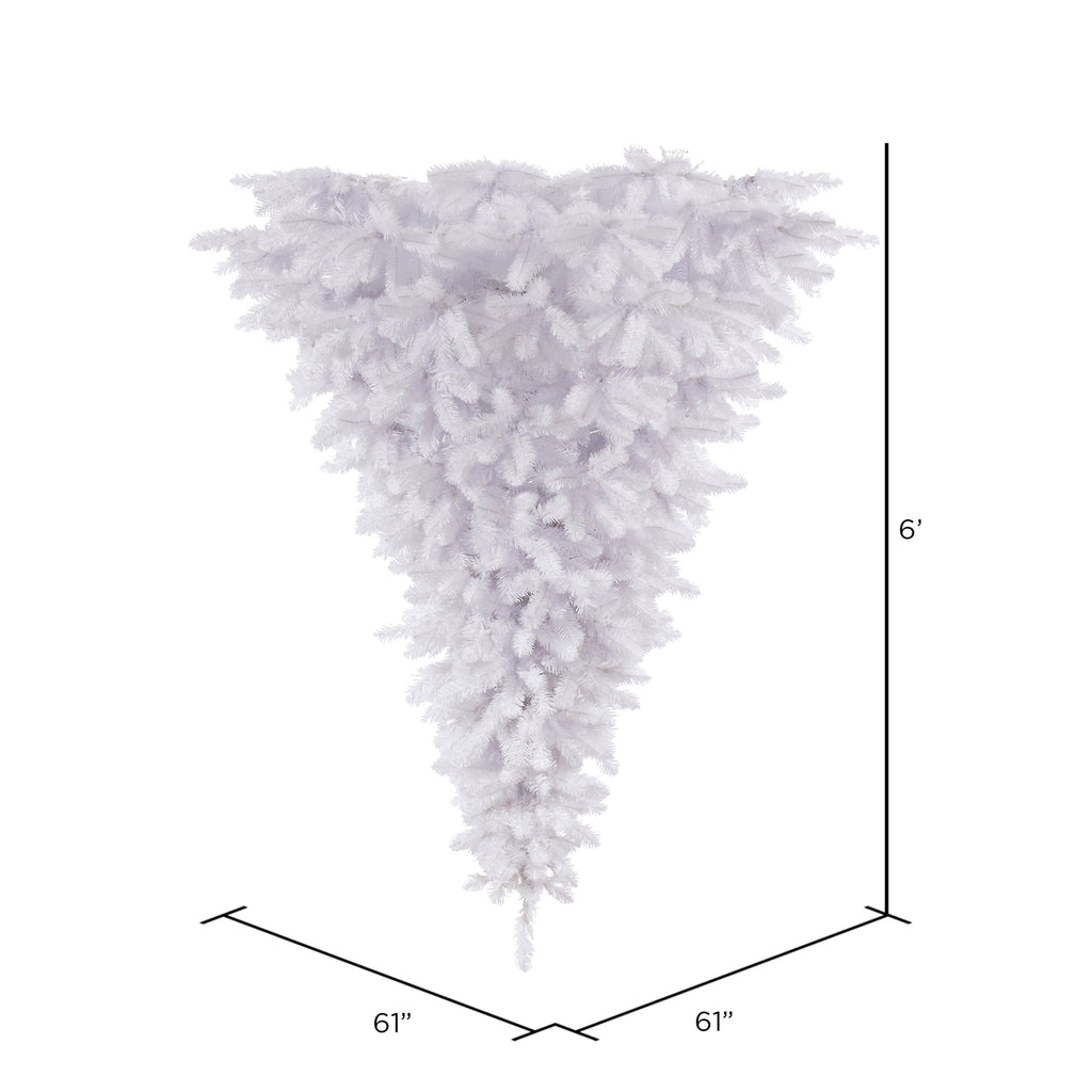 Vickerman 6' White Upside Down Artificial Christmas Tree, Unlit