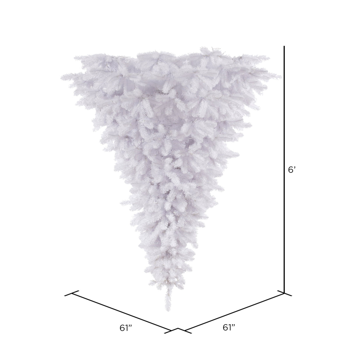 Vickerman 6' White Upside Down Artificial Christmas Tree, Unlit