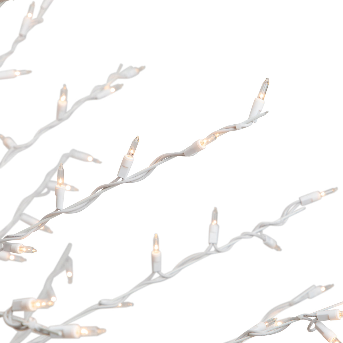 Northlight 4' White Lighted Christmas Cascade Twig Tree Outdoor Decoration - Clear Lights