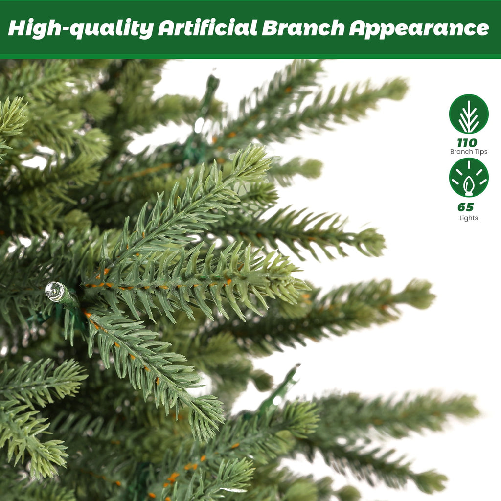 Lolsea 4ft Prelit Artificial Small Mini Christmas Tree with Color LED Lights, Remote Control and Timer, Perfect for Xmas Tabletop Decorations