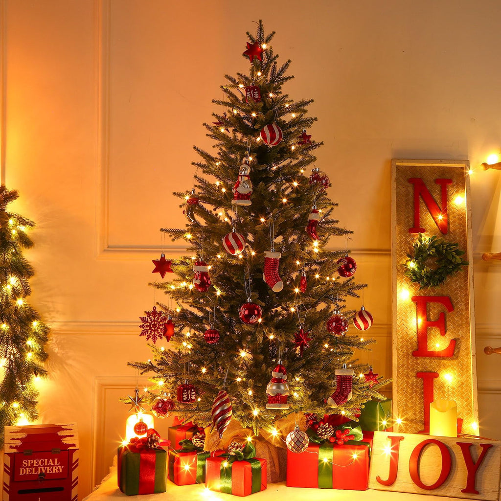 Lolsea 4ft Prelit Artificial Small Mini Christmas Tree with Color LED Lights, Remote Control and Timer, Perfect for Xmas Tabletop Decorations