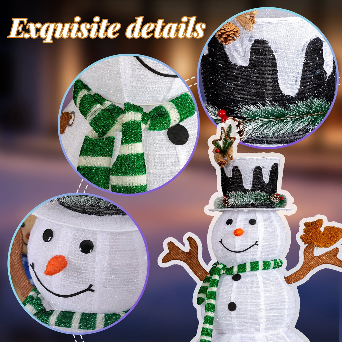UBesGoo Top Hat Christmas Outdoor Decoration Outdoor Snowman 6FT Christmas Decorations for Home Indoor Lawn Yard