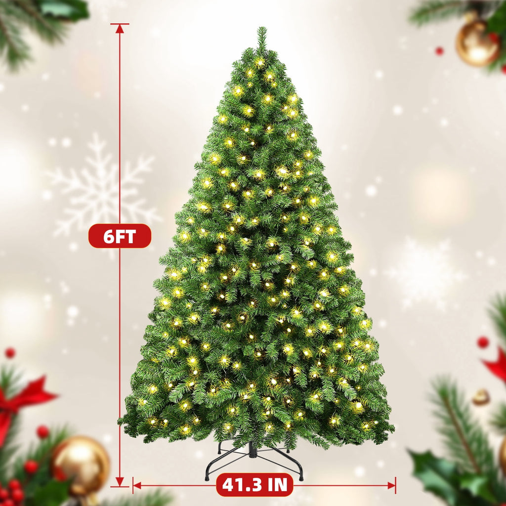 7.5ft Pre-lit Rotating Artificial Christmas Tree, 360°Spinning Base with Music, 470 Dual Color LED Lights, 8 Lighting Modes for Indoor Holiday Decoration
