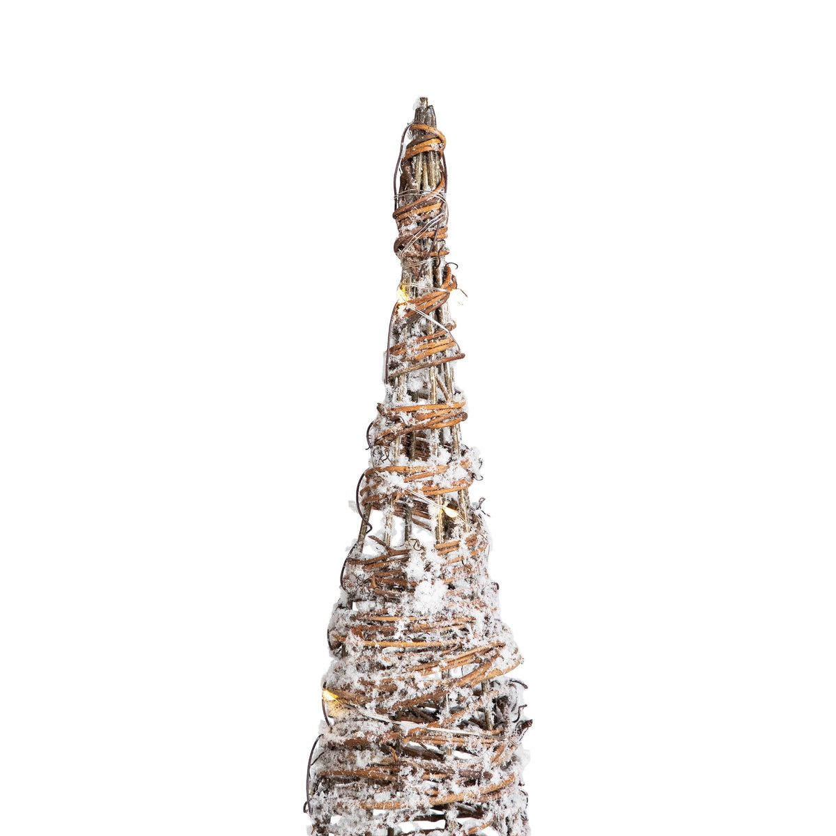 Northlight LED Lighted Snowy Rattan Christmas Cone Tree Decorations - 39.5" - Set of 3