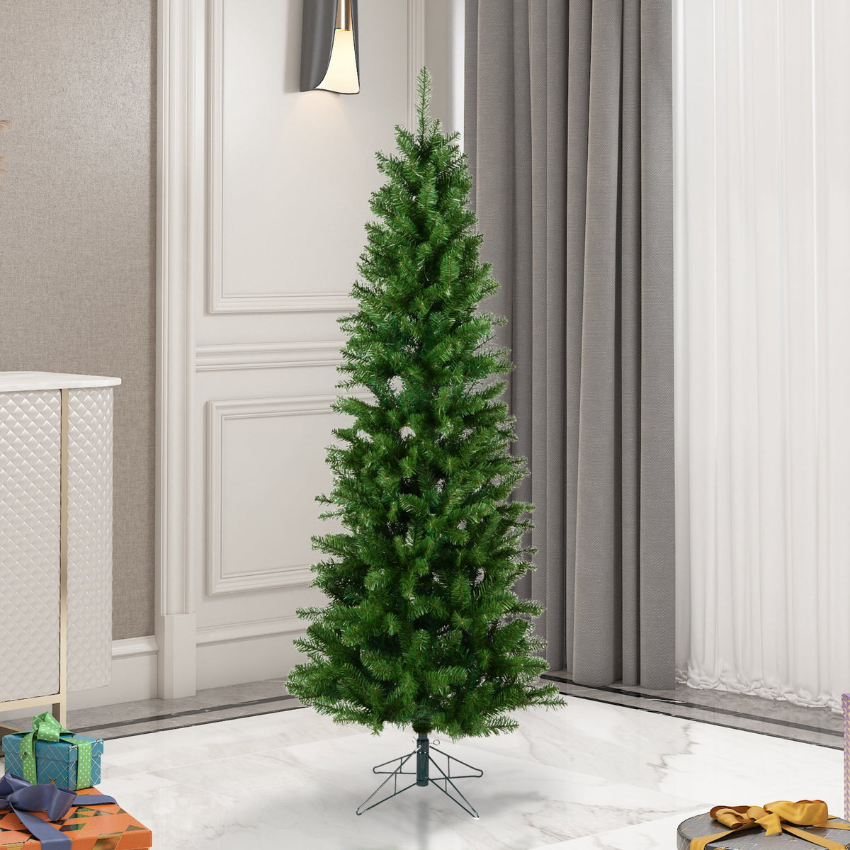 Vickerman 8.5' Salem Pencil Pine Artificial Christmas Tree, Unlit