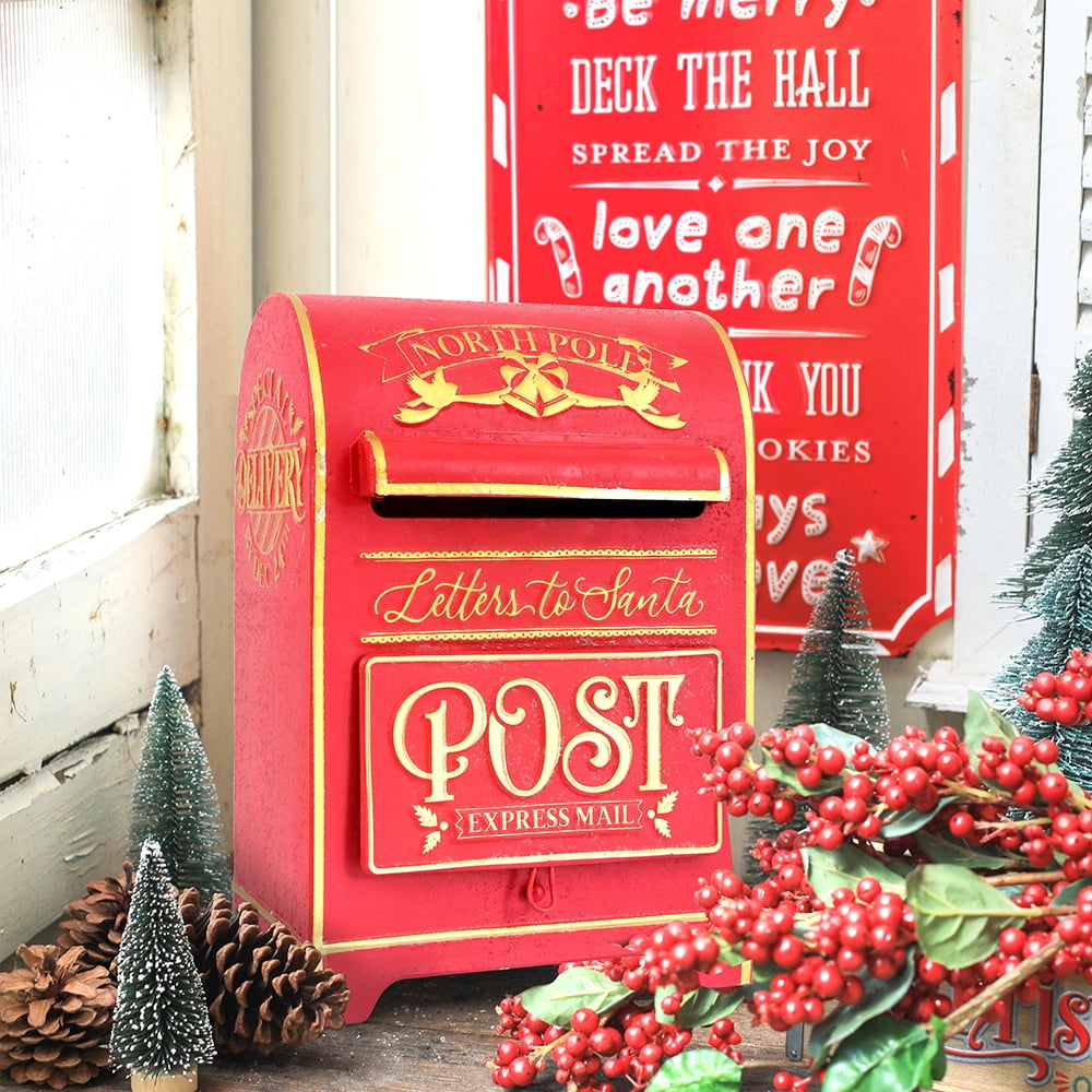 Christmas Mailbox Decoration Santa's Mailbox Letters To Santa Xmas Ornament Tabletop Christmas Decoration