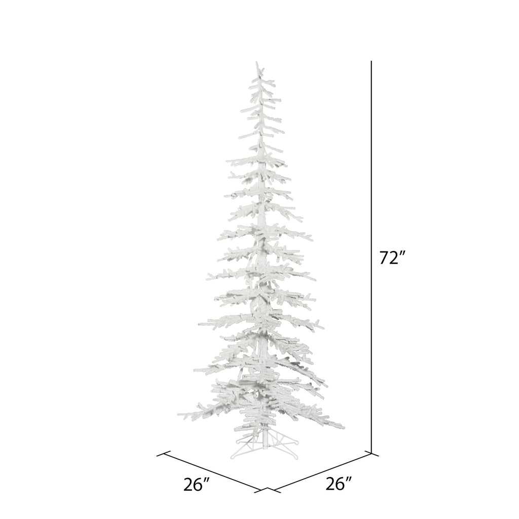 Vickerman 6' x 26" Flocked Kuna Pine Artificial Christmas Tree, Unlit