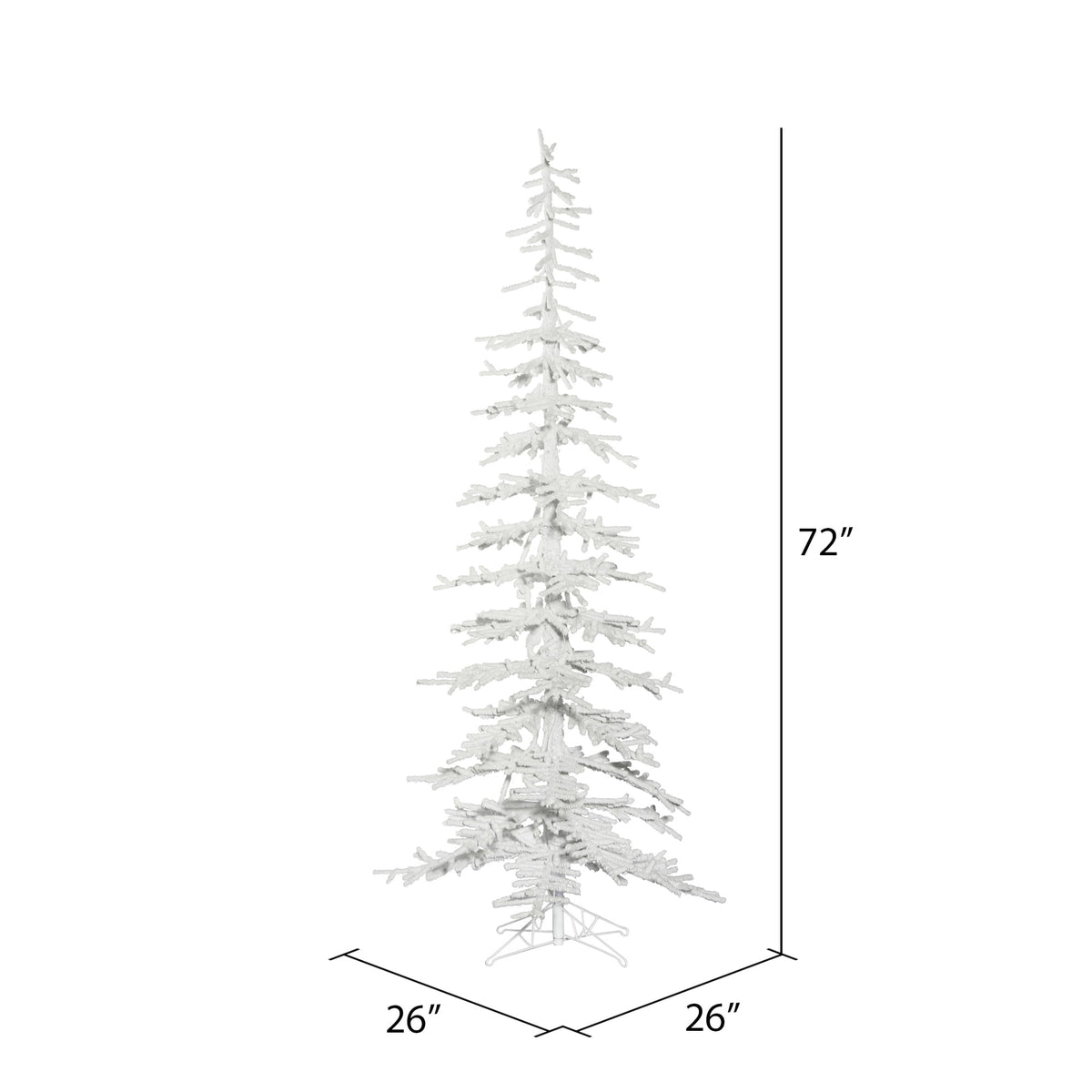 Vickerman 6' x 26" Flocked Kuna Pine Artificial Christmas Tree, Unlit