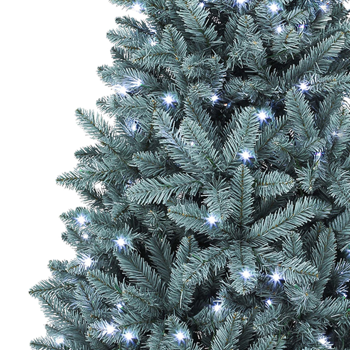 Uforic 6ft Pre-Lit Hinged Spruce Artificial Christmas Tree with 880 PVC Branch Tips & 450 Lights, Blue