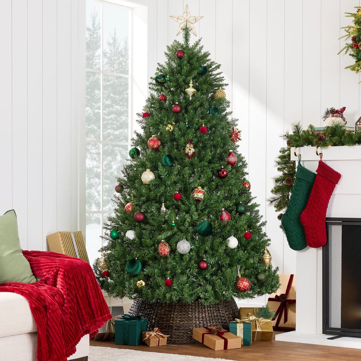 Best Choice Products 6ft Hinged Douglas Full Fir Artificial Christmas Tree Holiday Decoration w/ Foldable Metal Stand
