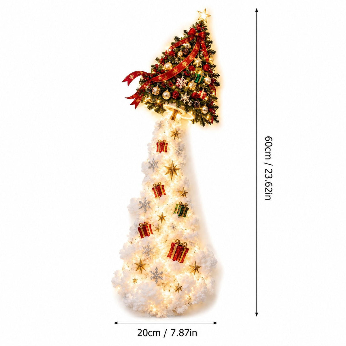 Lighted Christmas Stair Railing Garland Pack of 5 Santa Figures Snow Scene Ornament for Staircase Banister Indoor Display