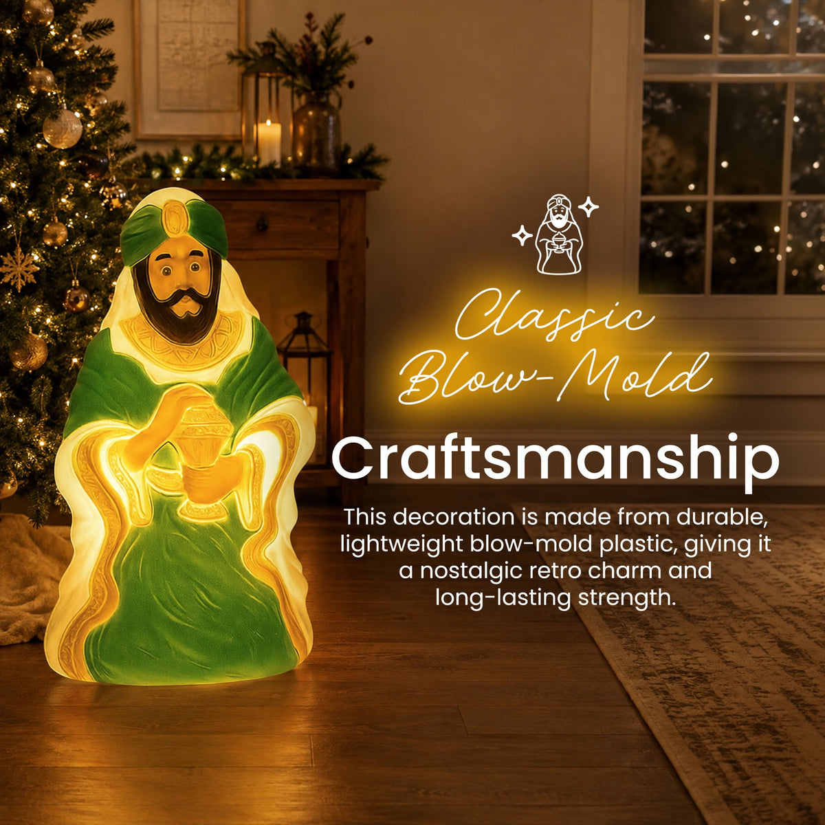 Union Products 74140 26 Inch LED Wiseman #3 Blow Mold Lighted Christmas Decoration