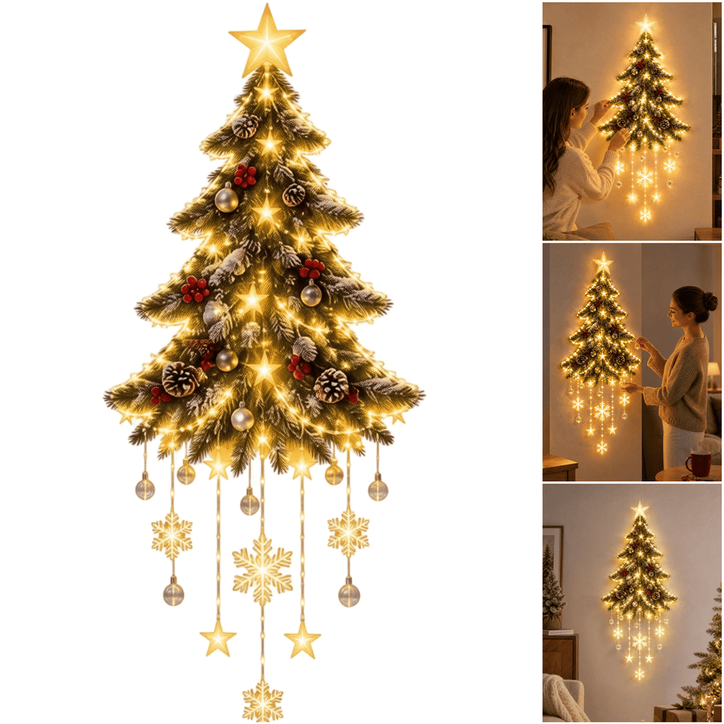 Lighted Christmas Stair Railing Garland Pack of 5 Santa Figures Snow Scene Ornament for Staircase Banister Indoor Display
