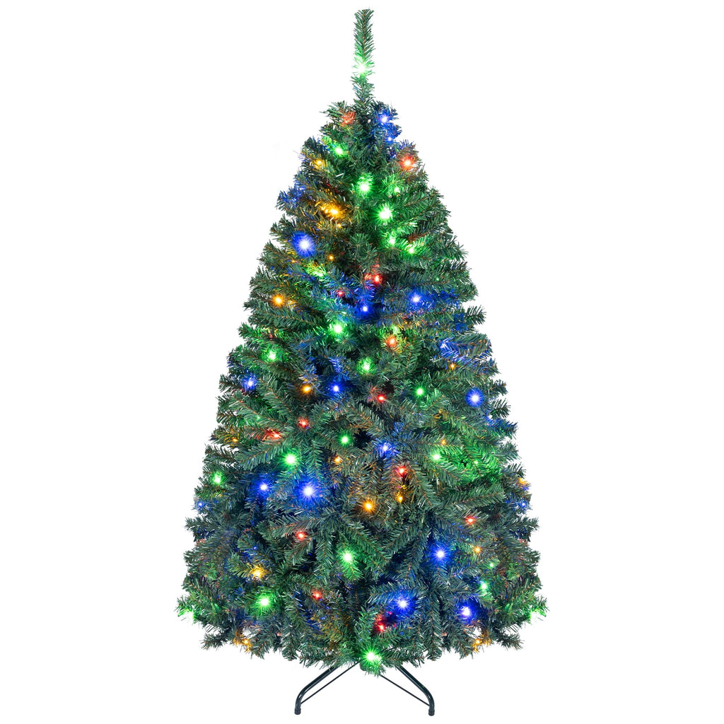 Costway 6Ft Pre-Lit Artificial Christmas Tree Hinged 350 LED Lights