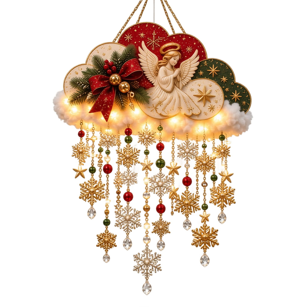 Lighted Christmas Stair Railing Garland Pack of 5 Santa Figures Snow Scene Ornament for Staircase Banister Indoor Display