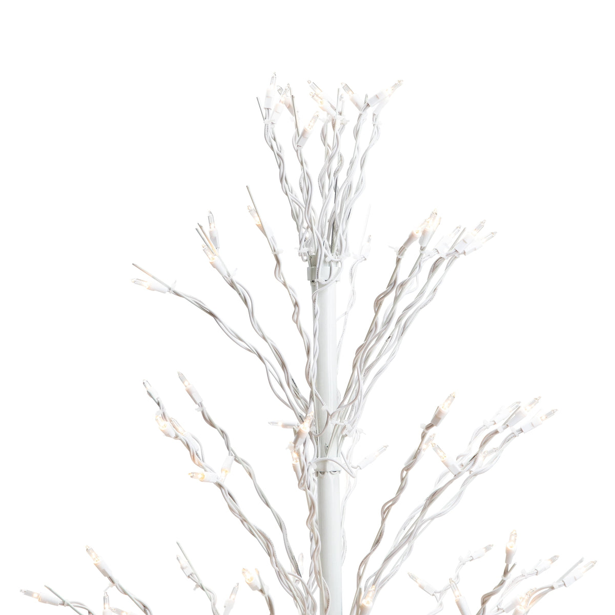 Northlight 4' White Lighted Christmas Cascade Twig Tree Outdoor Decoration - Clear Lights